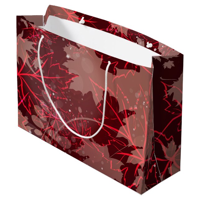 Goldene Blätter 1 Große Geschenktüte (Rückseite Schrägansicht)