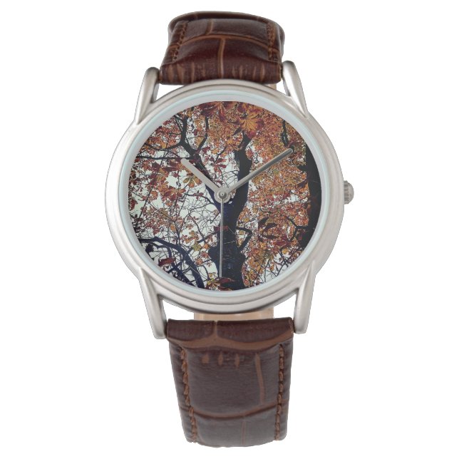 Goldene Blätter Armbanduhr (Vorderseite)