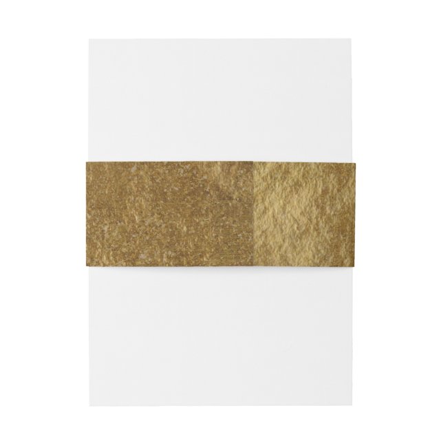 Goldene Blätter Aussehen Moderne Elegante Hochzeit Einladungsbanderole (Rückseitenbeispiel)