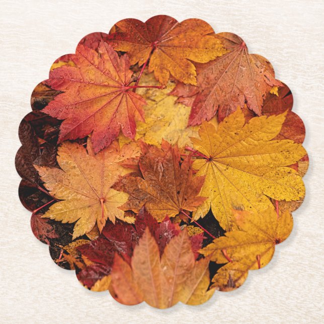 GOLDENE BLÄTTER DER AUTUMN UNTERSETZER (Vorderseite)