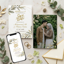 Goldene Blätter Eleganz Muslimische Hochzeit SAVE 