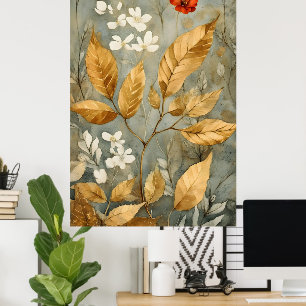 goldene Blätter, gemischt mit wärmeren Tönen Poster
