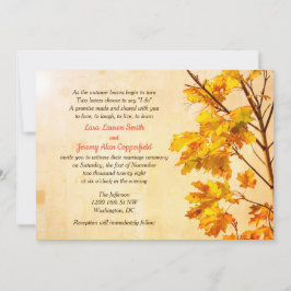 Goldene Blätter Hochzeit im Herbst Party Einladung