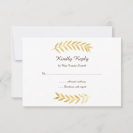 Goldene Blätter Hochzeit RSVP Karte