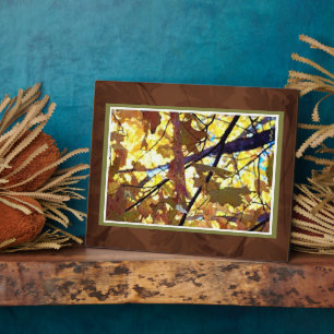 Goldene Blätter im Herbst Plaque Fotoplatte