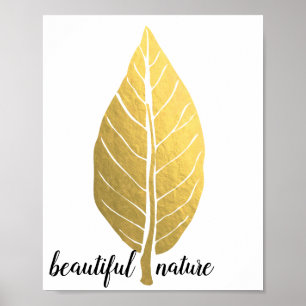 Goldene Blätter Liebe Art Paint Poster
