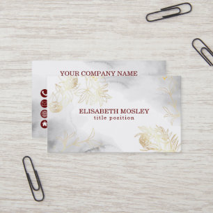 Goldene Blätter und Blume Visitenkarte