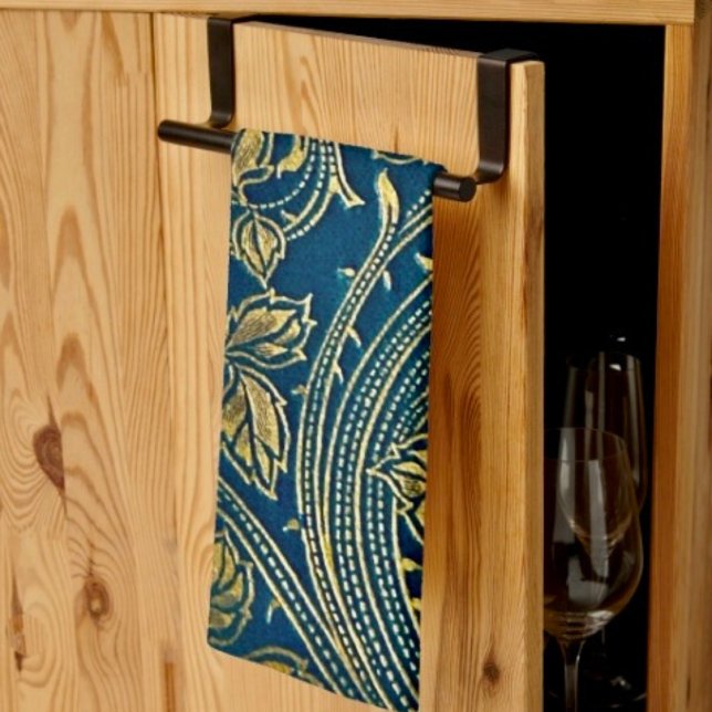 Goldene blaue Eleganz Geschirrtuch (Kitchen Towel 16”X24” poly-blend machine washable. )