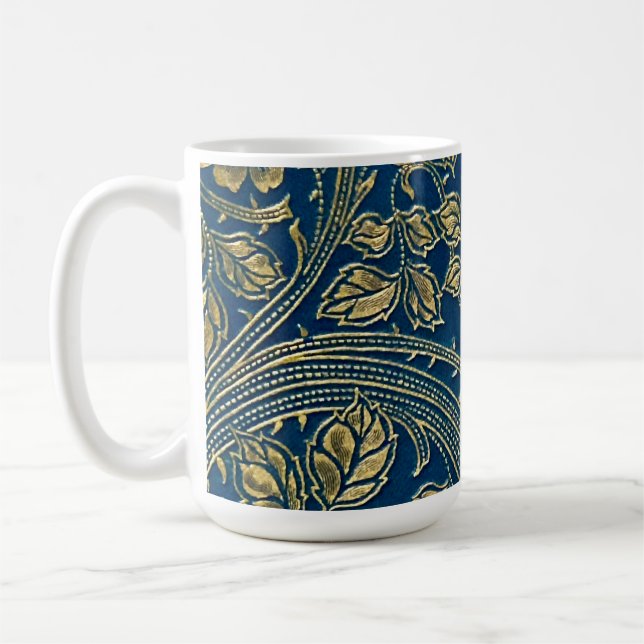 Goldene blaue Eleganz Kaffeetasse (Links)