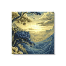 Goldene Blaue Kiefer auf einer felsigen Klippenlan