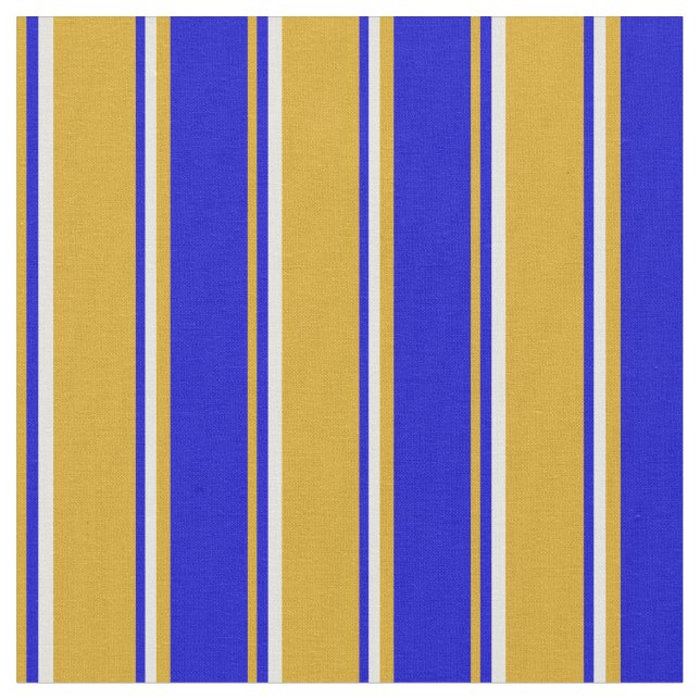 Goldene, blaue und hellgelbe Farbmuster Stoff (Nahaufnahme)