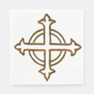 Goldene Blickrunde um das Kreuz Serviette