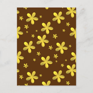 goldene Blume auf braunem Hintergrund Postkarte