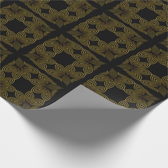 Goldene Blume Geschenkpapier (Ecke)