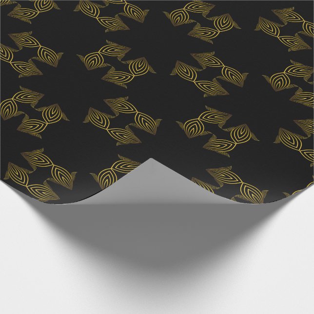 Goldene Blume Geschenkpapier (Ecke)