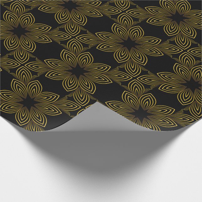 Goldene Blume Geschenkpapier (Ecke)