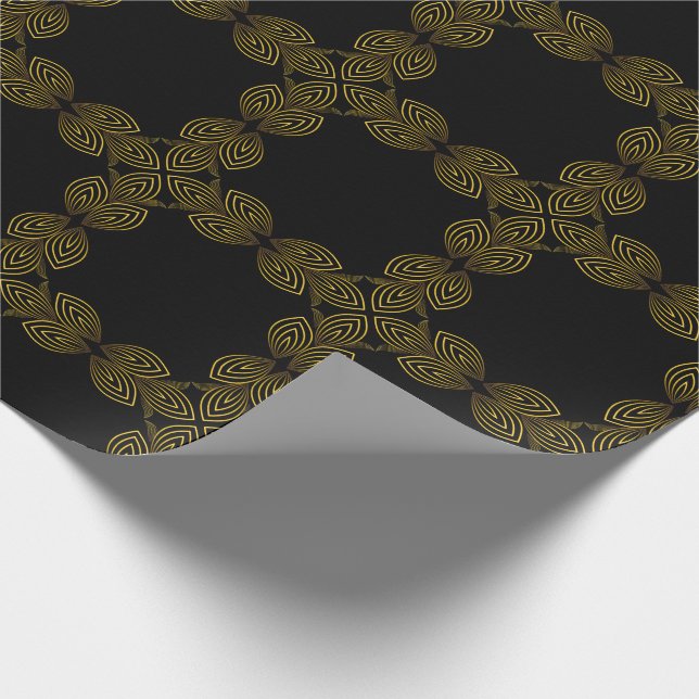 Goldene Blume Geschenkpapier (Ecke)