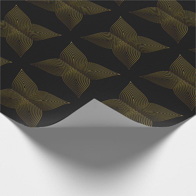 Goldene Blume Geschenkpapier (Ecke)