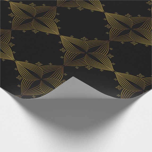 Goldene Blume Geschenkpapier (Ecke)