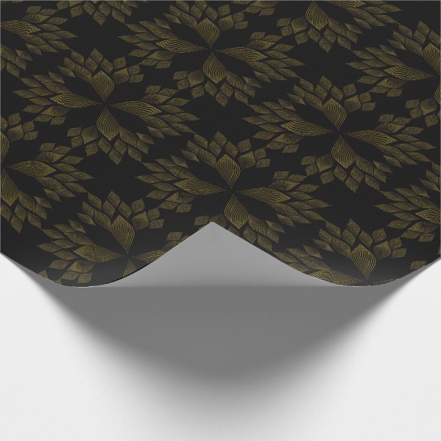 Goldene Blume Geschenkpapier (Ecke)