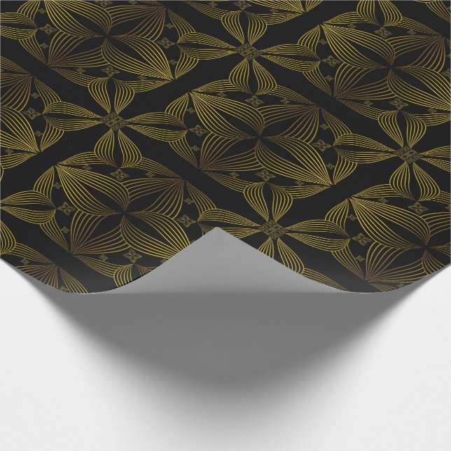 Goldene Blume Geschenkpapier (Ecke)