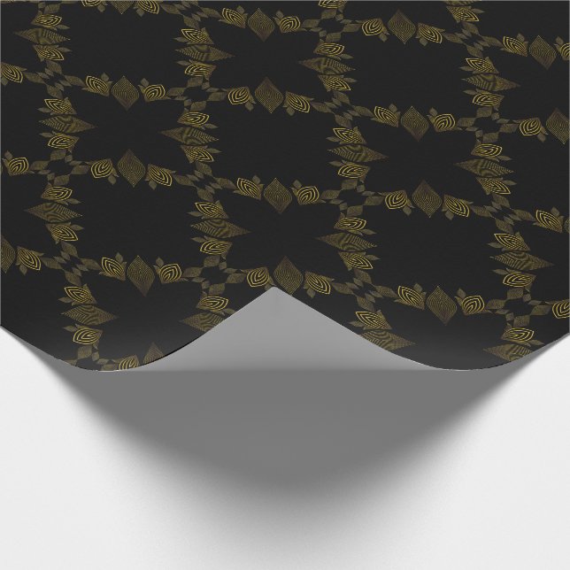 Goldene Blume Geschenkpapier (Ecke)