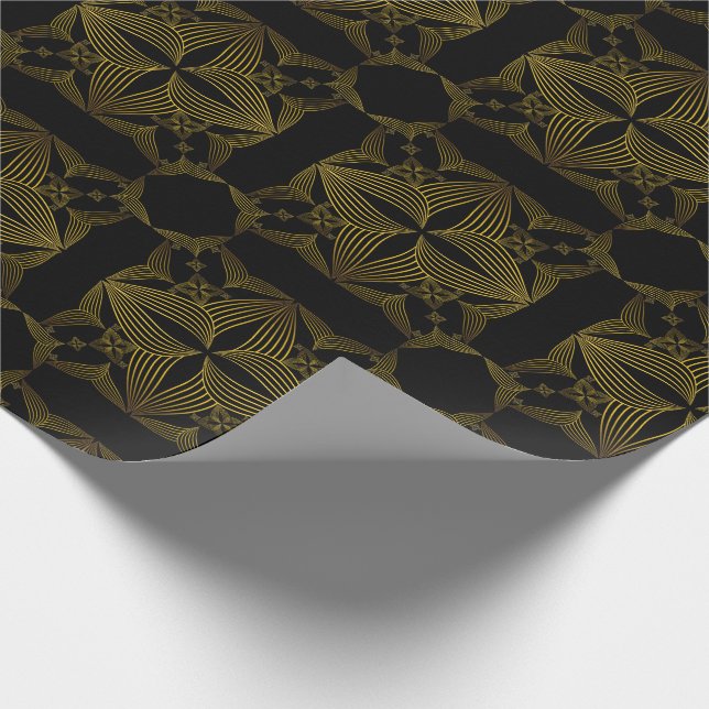 Goldene Blume Geschenkpapier (Ecke)