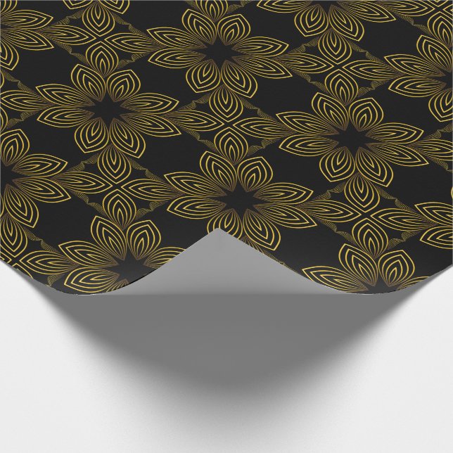 Goldene Blume Geschenkpapier (Ecke)