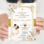 Goldene Blume Girl First Heilige Kommune Einladung<br><div class="desc">Goldene Blume Girl First Heilige Kommune Einladung Primera Comunión</div>