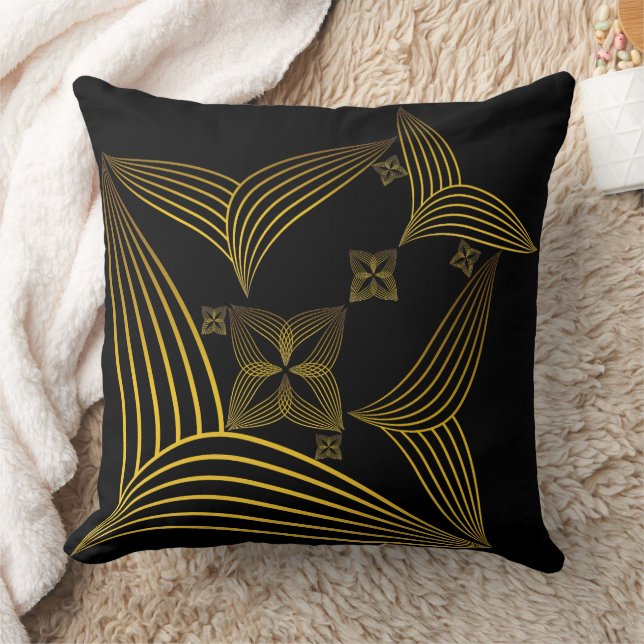 Goldene Blume Kissen (Decke)