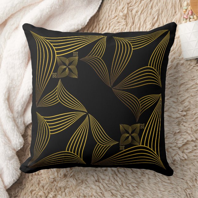 Goldene Blume Kissen (Decke)