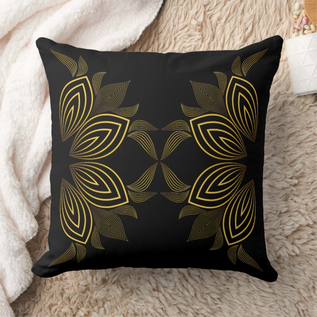 Goldene Blume Kissen (Decke)