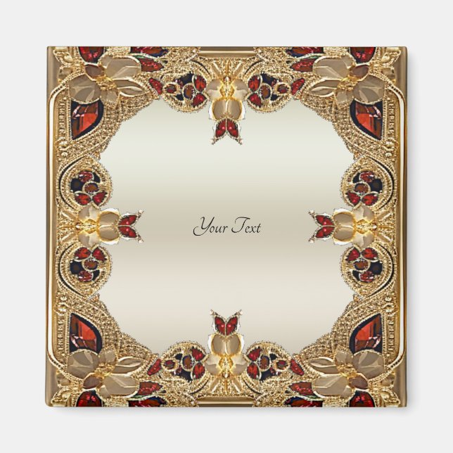 Goldene Blume Magnet (Vorne)