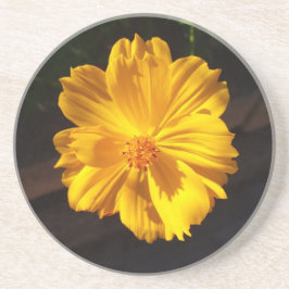 Goldene Blume Makrofotografie Getränkeuntersetzer