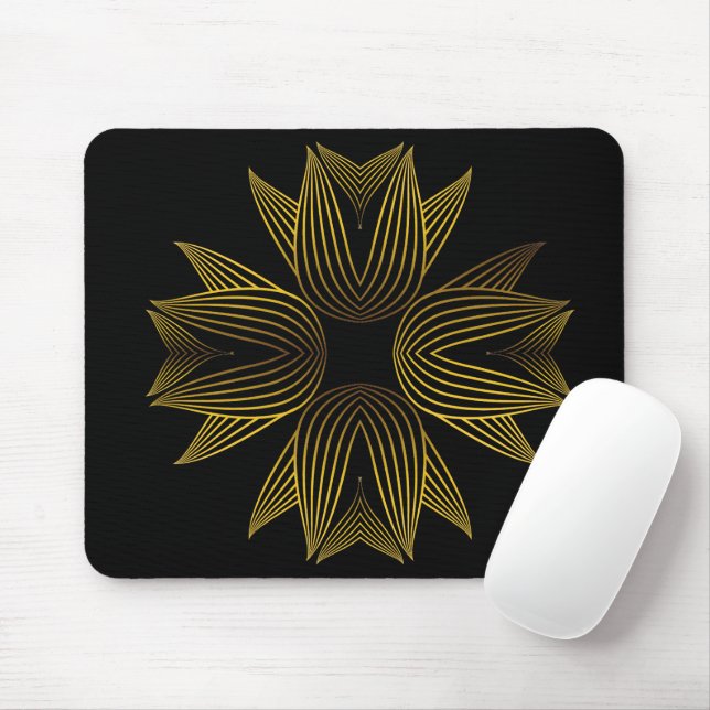 Goldene Blume Mousepad (Mit Mouse)