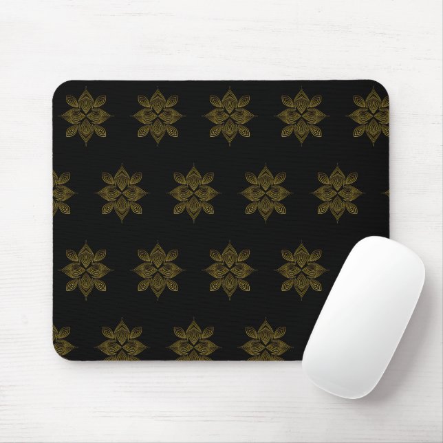 Goldene Blume Mousepad (Mit Mouse)