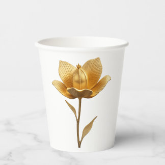 Goldene Blume Pappbecher