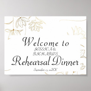 Goldene Blume Probe Dinner Willkommenspopster-Zeic Poster