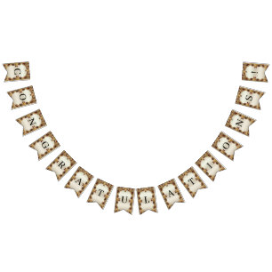 Goldene Blume - Rote Edelsteinjagd Wimpelkette