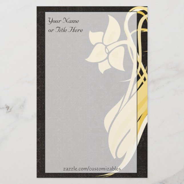 Goldene Blume Stationery Briefpapier (Vorderseite)