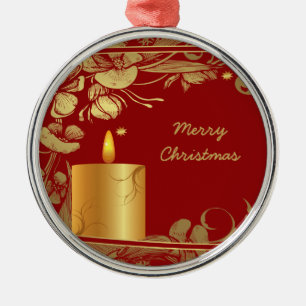 Goldene Blume und Kerzenschmuck Ornament Aus Metall