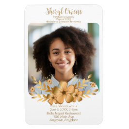 Goldene Blume Uni-Abschluß Magnet