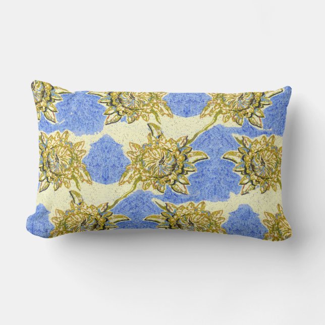 Goldene Blume von Alexandra Cook Lendenkissen (Vorderseite)