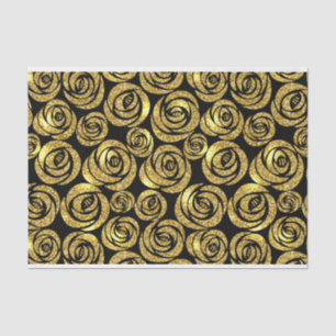 Goldene Blumen auf schwarzem Hintergrund Seidenpapier