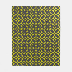 Goldene Blumen Fleecedecke