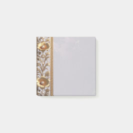 Goldene Blumen-Ornament Post-it-Notizen Post-it Klebezettel