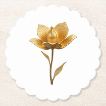 Goldene Blumen Papieruntersetzer