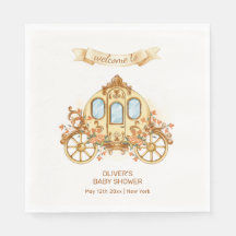 Goldene Blumen Prinz Kutsche Baby Shower Willkomme