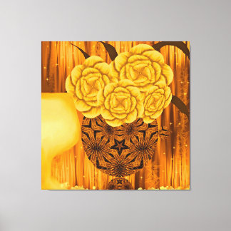 Goldene Blumenanordnung Leinwanddruck