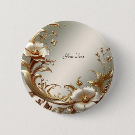 Goldene Blumenknopf Button